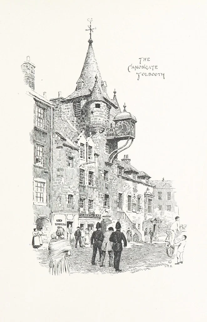 An illustration from Edinburgh. Picturesque Notes ... With etchings by A. Brunet-Debaines from drawings by S. Bough ... and W. E. Lockhart, etc, 1896, leaf 95