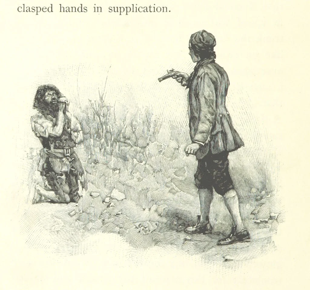 An illustration from Treasure Island ... New edition, with original illustrations by Wal Paget, 1899, leaf 180