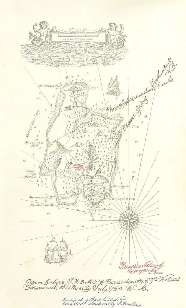 An illustration from Treasure Island ... New edition, with original illustrations by Wal Paget, 1899, leaf 19