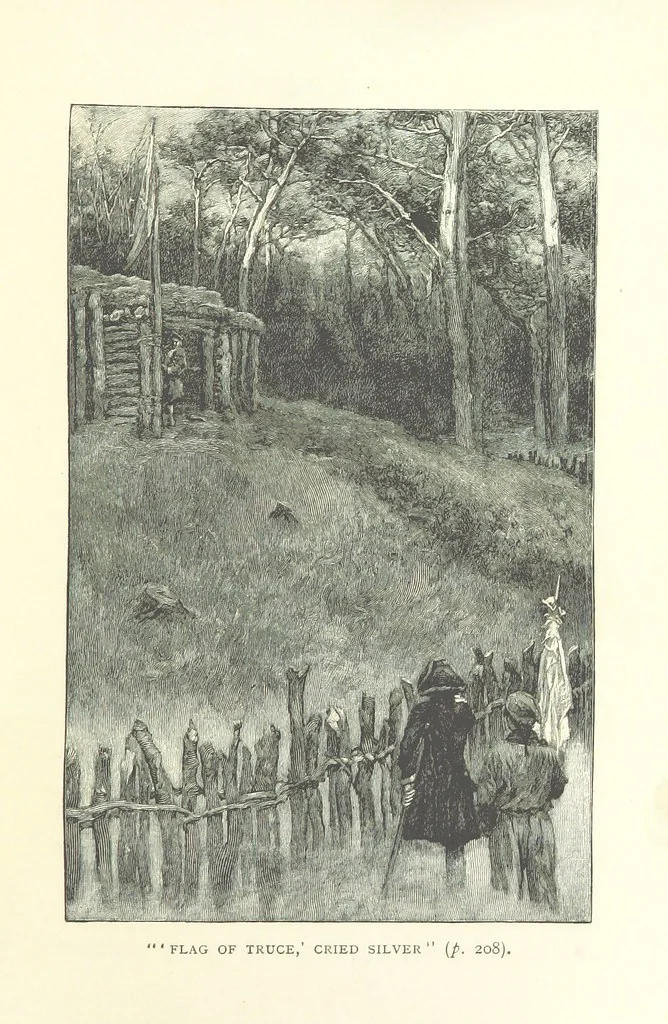 An illustration from Treasure Island ... New edition, with original illustrations by Wal Paget, 1899, leaf 229