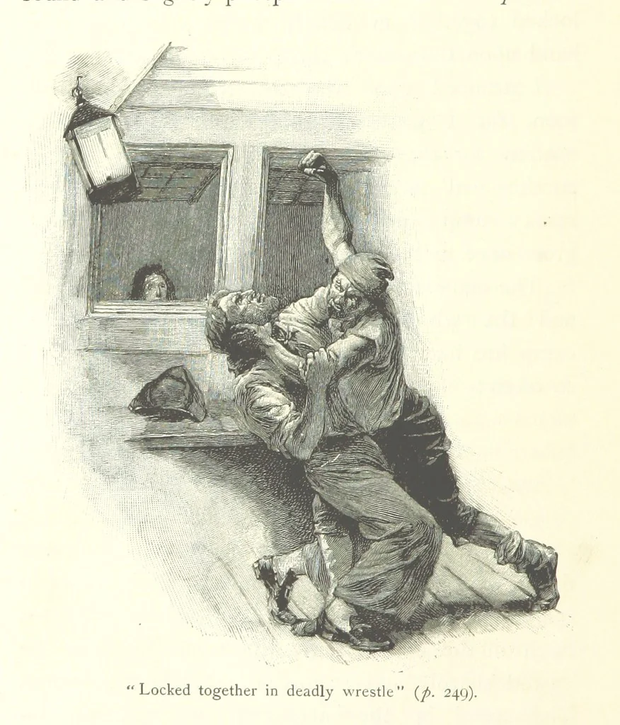 An illustration from Treasure Island ... New edition, with original illustrations by Wal Paget, 1899, leaf 270