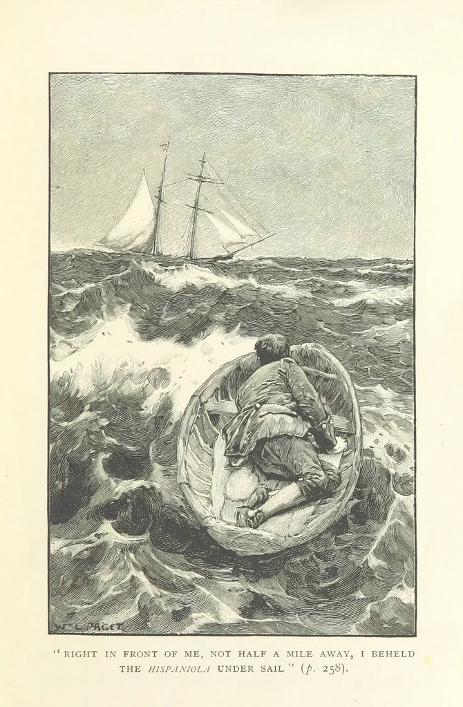 An illustration from Treasure Island ... New edition, with original illustrations by Wal Paget, 1899, leaf 279