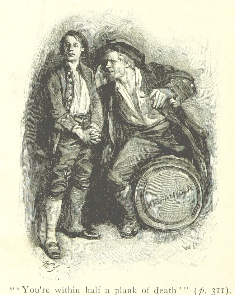 An illustration from Treasure Island ... New edition, with original illustrations by Wal Paget, 1899, leaf 332