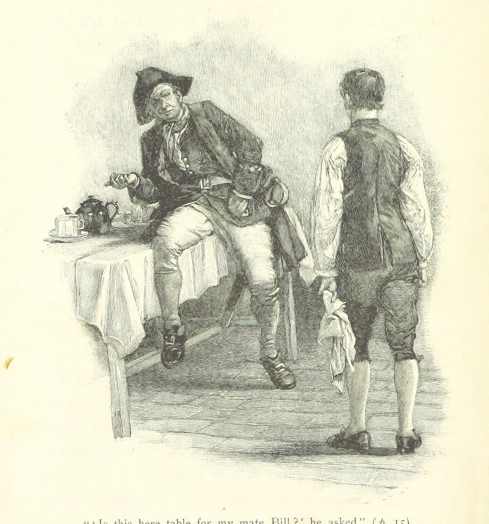 An illustration from Treasure Island ... New edition, with original illustrations by Wal Paget, 1899, leaf 36