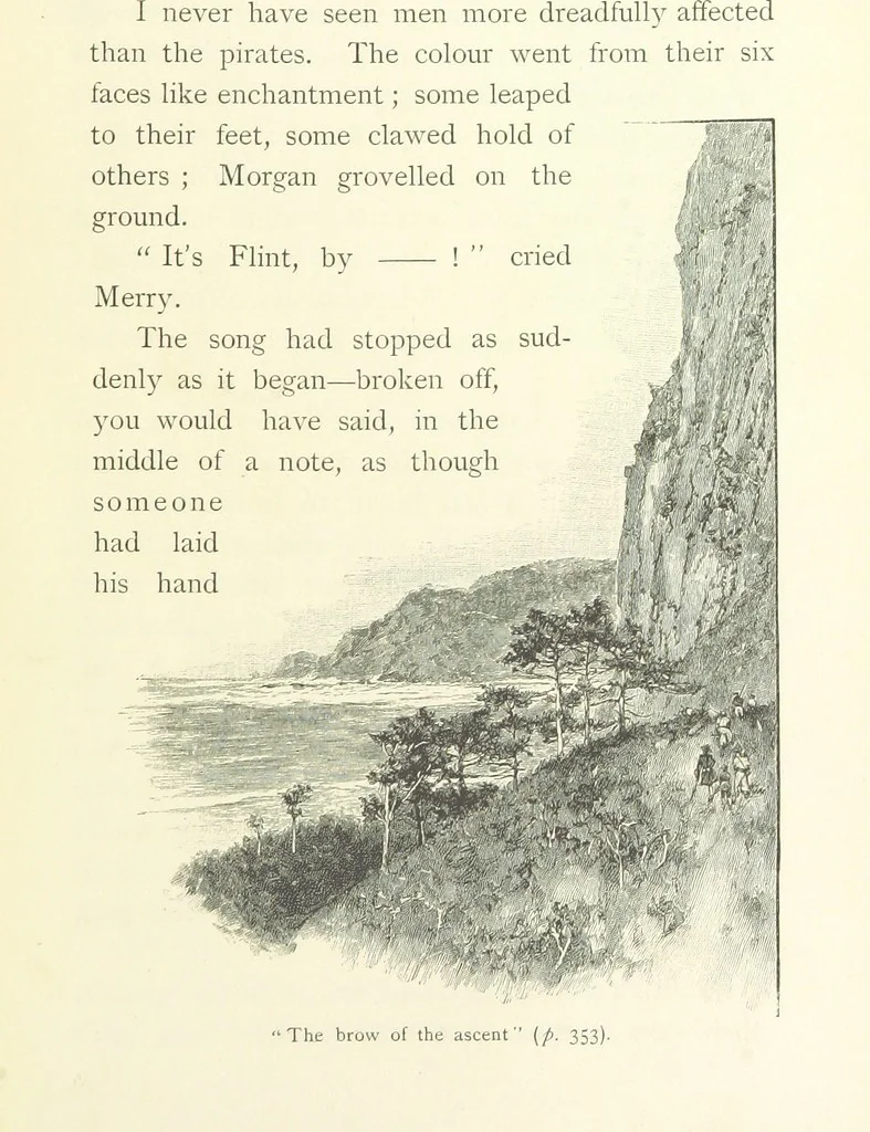 An illustration from Treasure Island ... New edition, with original illustrations by Wal Paget, 1899, leaf 375