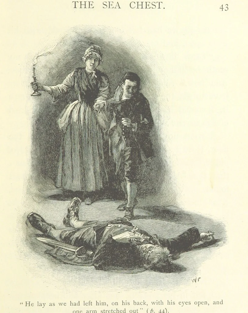 An illustration from Treasure Island ... New edition, with original illustrations by Wal Paget, 1899, leaf 63