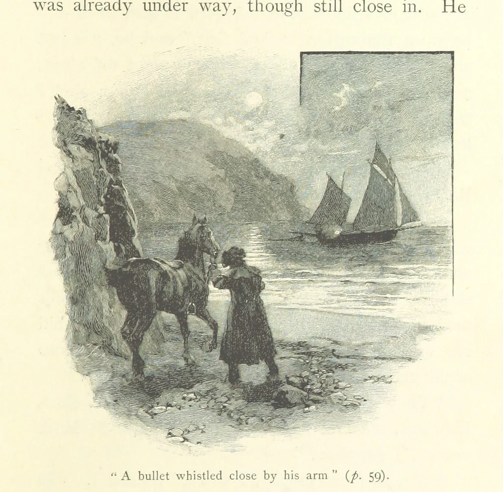 An illustration from Treasure Island ... New edition, with original illustrations by Wal Paget, 1899, leaf 79