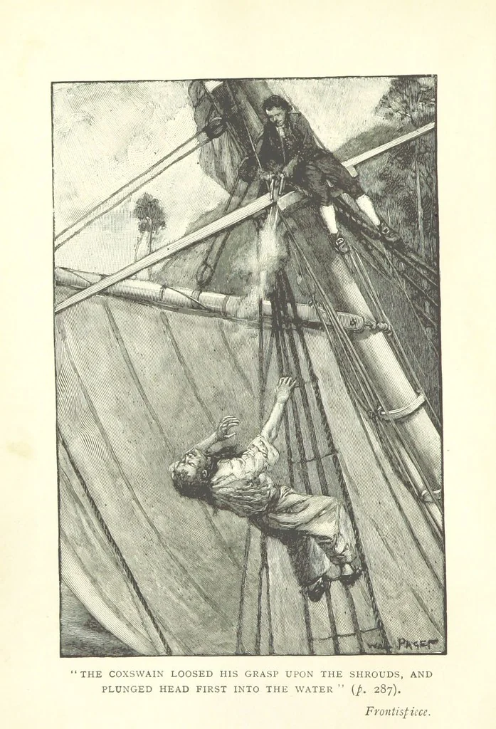 An illustration from Treasure Island ... New edition, with original illustrations by Wal Paget, 1899, leaf 8