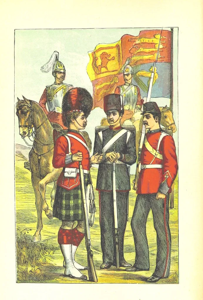 An illustration from Our Redcoats and Bluejackets: war pictures on land and sea: forming a continuous narrative of the Naval and Military History of England from the year 1793 to the present time, etc, 1879, leaf 8