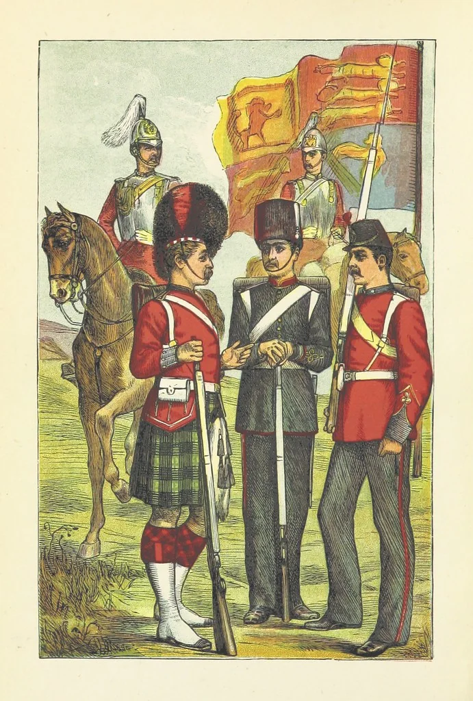An illustration from Our Redcoats and Bluejackets: war pictures on land and sea: forming a continuous narrative of the Naval and Military History of England from the year 1793 to the present time, etc, 1880, leaf 8