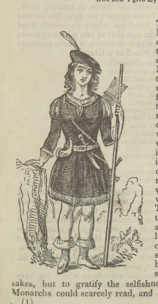 An illustration from Maid Marian, the Forest Queen, being a companion to “Robin Hood.”, 1849, leaf 11