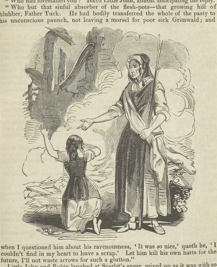 An illustration from Maid Marian, the Forest Queen, being a companion to “Robin Hood.”, 1849, leaf 123