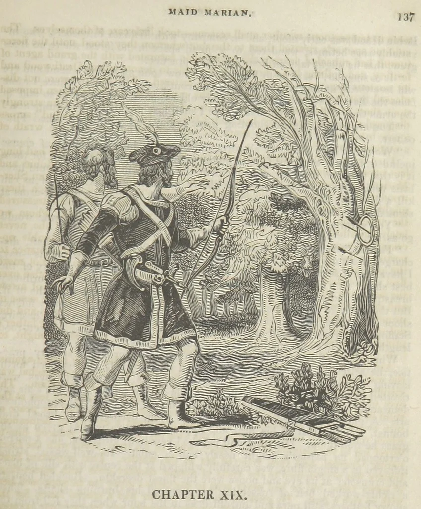 An illustration from Maid Marian, the Forest Queen, being a companion to “Robin Hood.”, 1849, leaf 147