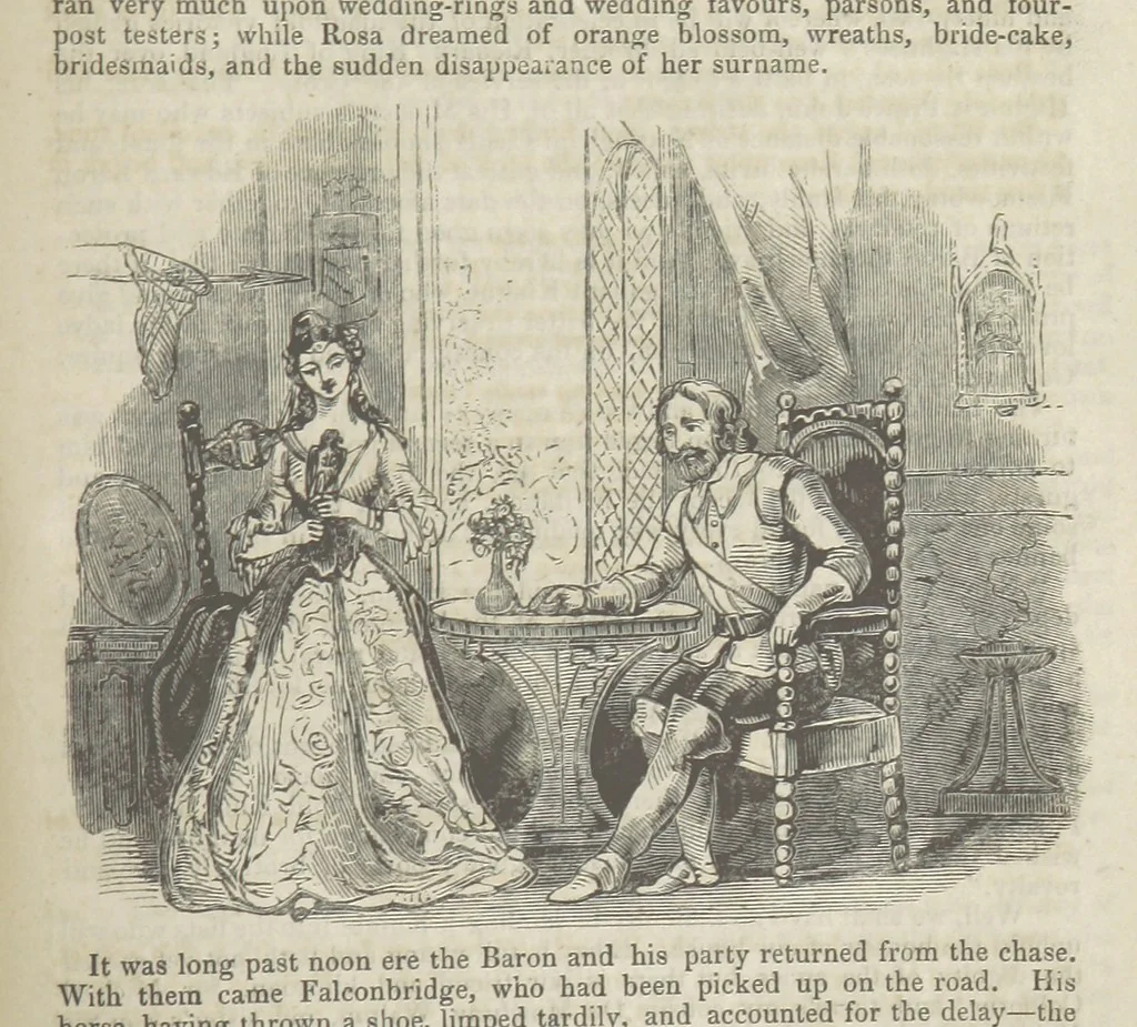 An illustration from Maid Marian, the Forest Queen, being a companion to “Robin Hood.”, 1849, leaf 187