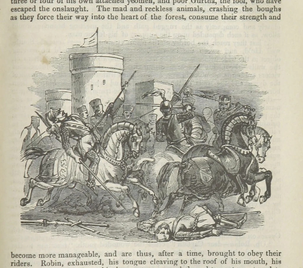 An illustration from Maid Marian, the Forest Queen, being a companion to “Robin Hood.”, 1849, leaf 219