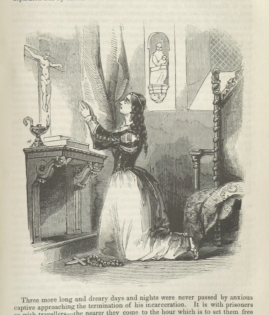 An illustration from Maid Marian, the Forest Queen, being a companion to “Robin Hood.”, 1849, leaf 227