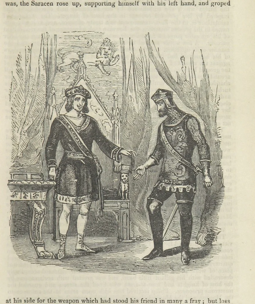 An illustration from Maid Marian, the Forest Queen, being a companion to “Robin Hood.”, 1849, leaf 27