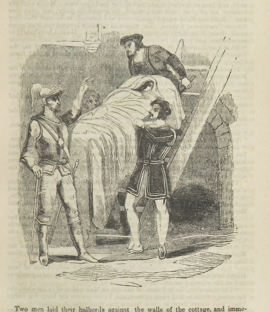 An illustration from Maid Marian, the Forest Queen, being a companion to “Robin Hood.”, 1849, leaf 75