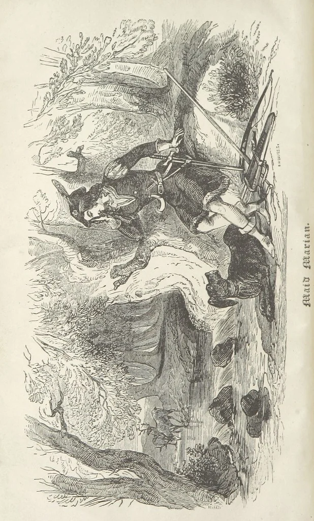 An illustration from Maid Marian, the Forest Queen, being a companion to “Robin Hood.”, 1849, leaf 8