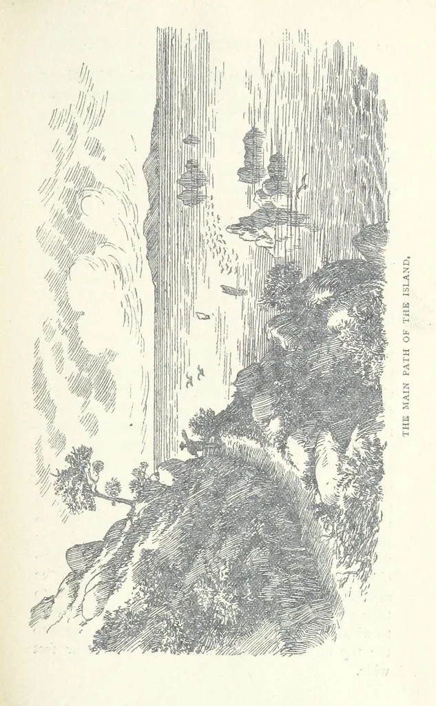 An illustration from Jethou; or, Crusoe life in the Channel Isles, 1892, leaf 127