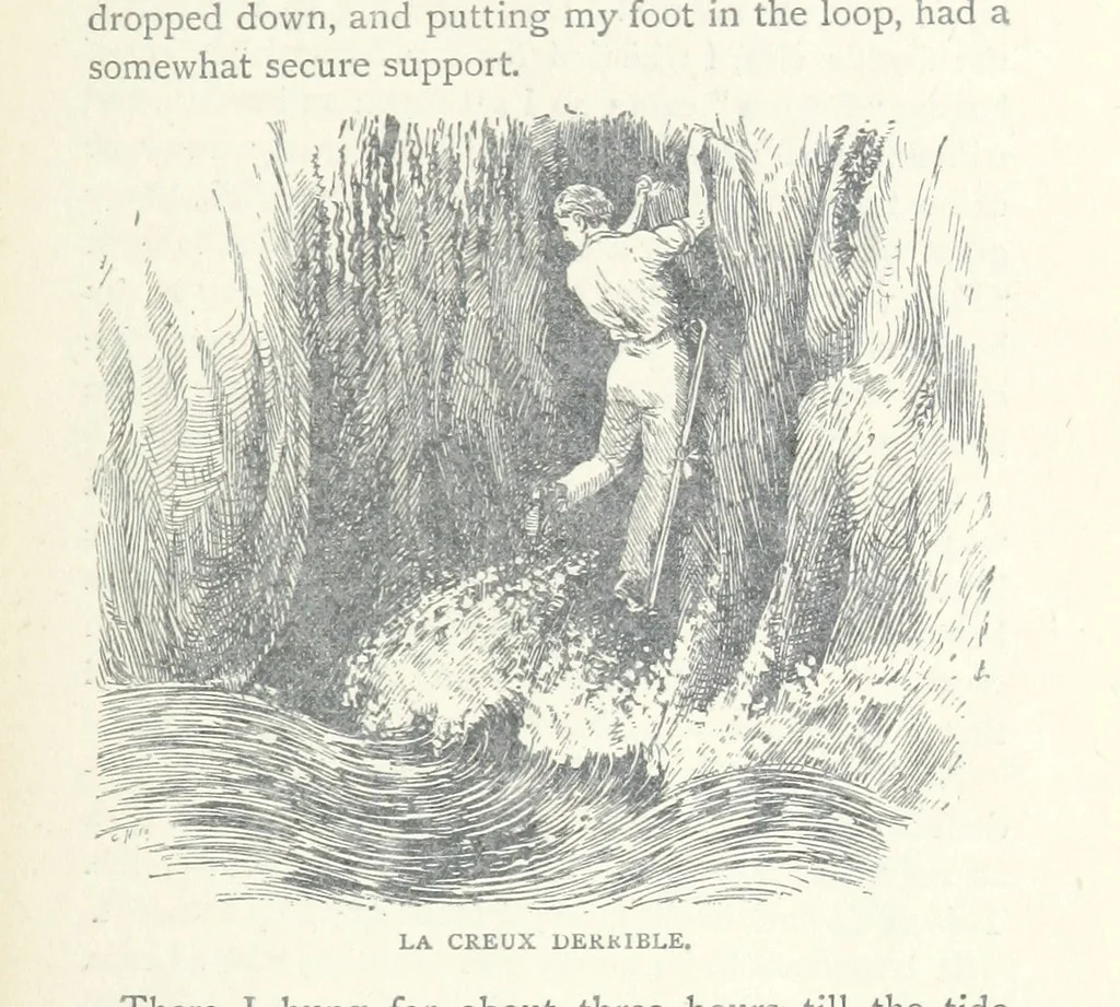 An illustration from Jethou; or, Crusoe life in the Channel Isles, 1892, leaf 133