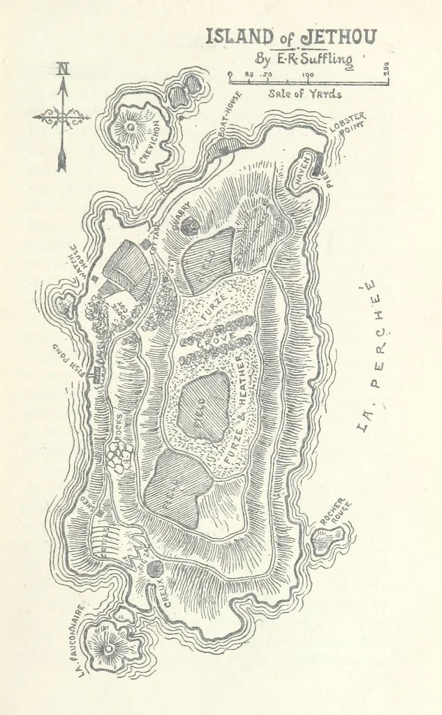 An illustration from Jethou; or, Crusoe life in the Channel Isles, 1892, leaf 49