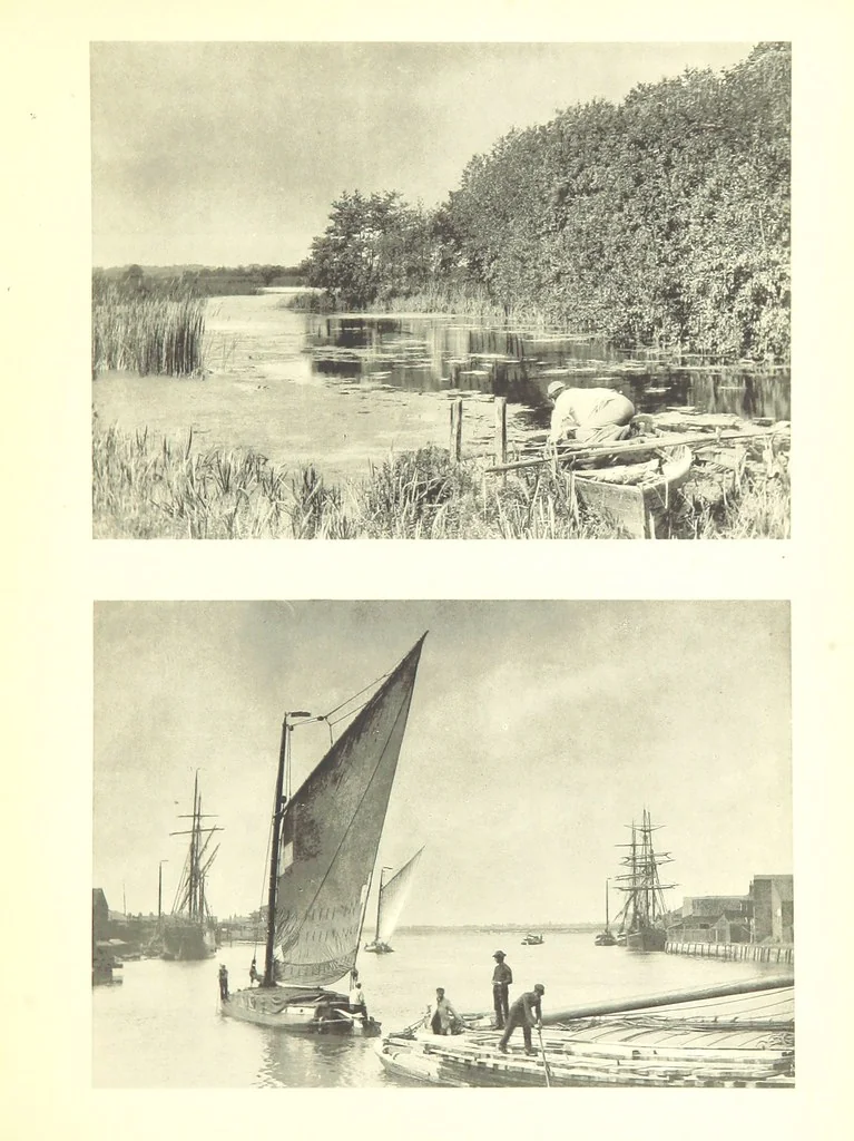 An illustration from Sun Pictures of the Norfolk Broads ... By Payne Jennings. With letterpress description by Ernest R. Suffling. (Second edition.), 1892, leaf 39