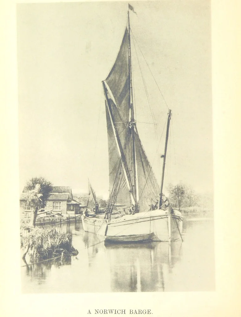 An illustration from Sun Pictures of the Norfolk Broads ... By Payne Jennings. With letterpress description by Ernest R. Suffling. (Second edition.), 1892, leaf 6