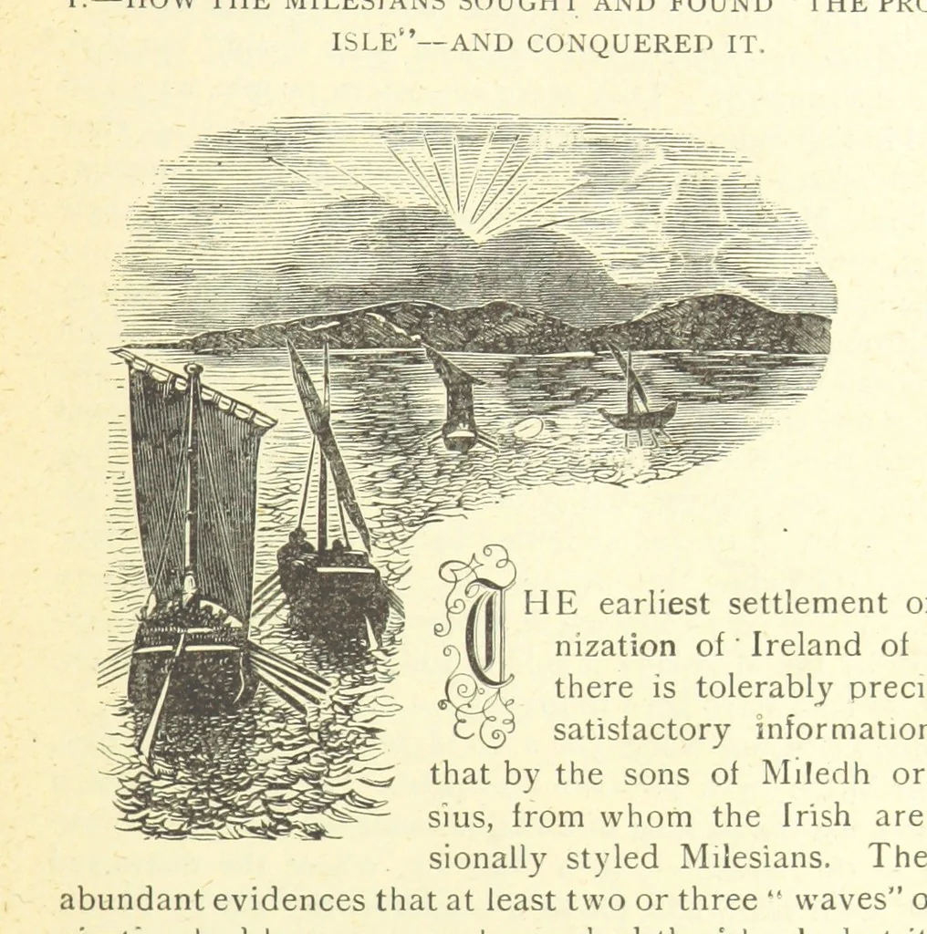 An illustration from The Story of Ireland; a narrative of Irish history, from the earliest ages to the insurrection of 1867 ... Continued to the present time by J. Luby, etc, 1885, leaf 23