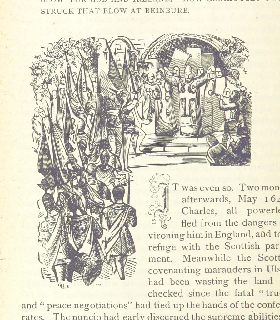 An illustration from The Story of Ireland; a narrative of Irish history, from the earliest ages to the insurrection of 1867 ... Continued to the present time by J. Luby, etc, 1885, leaf 384