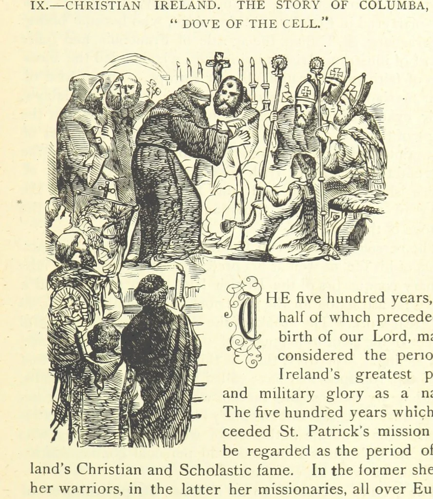 An illustration from The Story of Ireland; a narrative of Irish history, from the earliest ages to the insurrection of 1867 ... Continued to the present time by J. Luby, etc, 1885, leaf 69