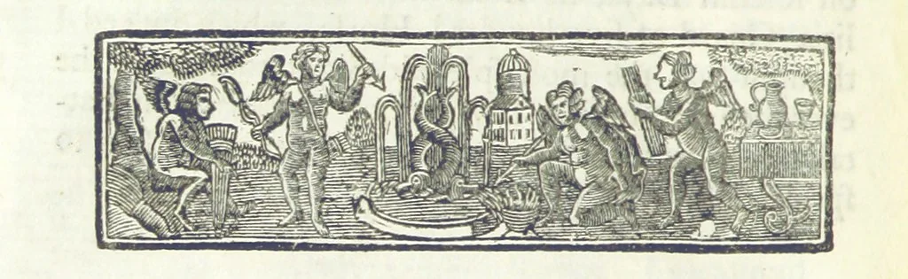 An illustration from The Works of Jonathan Swift, D.D., D.S.P.D., in eight volumes. Containing I. His Miscellanies in Prose. II. His Poetical Writings. III. The Travels of Capt. Lemuel Gulliver. IV. Papers relating to Ireland, and the Drapier's Letters. V. The Conduct of the Allies, and the Examiner. VI. The Publick Spirit of the Whiggs, &c., with Polite Conversation. VII. Letters to and from Dr. Swift. VIII. Directions to Servants, Sermons, Poems, &c, 1746, leaf 164