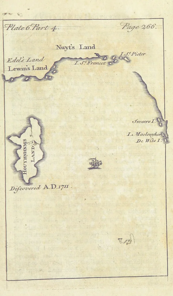 An illustration from The Works of Jonathan Swift, D.D., D.S.P.D., in eight volumes. Containing I. His Miscellanies in Prose. II. His Poetical Writings. III. The Travels of Capt. Lemuel Gulliver. IV. Papers relating to Ireland, and the Drapier's Letters. V. The Conduct of the Allies, and the Examiner. VI. The Publick Spirit of the Whiggs, &c., with Polite Conversation. VII. Letters to and from Dr. Swift. VIII. Directions to Servants, Sermons, Poems, &c, 1746, leaf 307