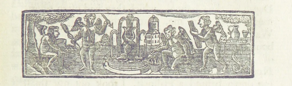 An illustration from The Works of Jonathan Swift, D.D., D.S.P.D., in eight volumes. Containing I. His Miscellanies in Prose. II. His Poetical Writings. III. The Travels of Capt. Lemuel Gulliver. IV. Papers relating to Ireland, and the Drapier's Letters. V. The Conduct of the Allies, and the Examiner. VI. The Publick Spirit of the Whiggs, &c., with Polite Conversation. VII. Letters to and from Dr. Swift. VIII. Directions to Servants, Sermons, Poems, &c, 1746, leaf 77
