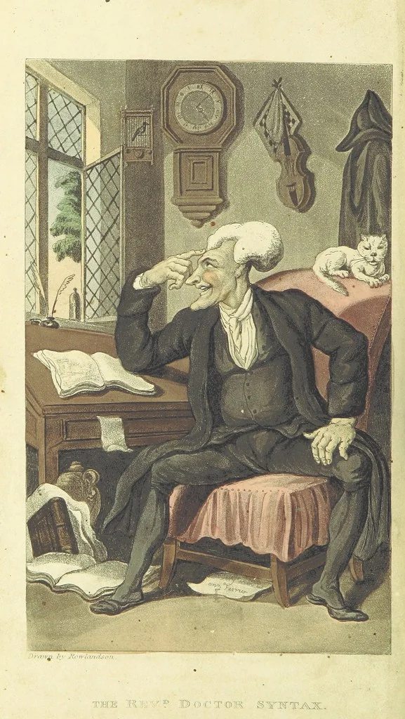An illustration from The Tour of Doctor Syntax: in search of the picturesque ... Fifth edition, with new plates. [By William Combe, 1813, leaf 10