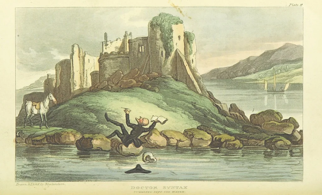 An illustration from The Tour of Doctor Syntax: in search of the picturesque ... Fifth edition, with new plates. [By William Combe, 1813, leaf 104