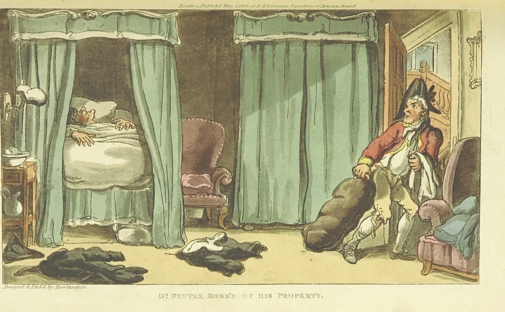 An illustration from The Tour of Doctor Syntax: in search of the picturesque ... Fifth edition, with new plates. [By William Combe, 1813, leaf 177