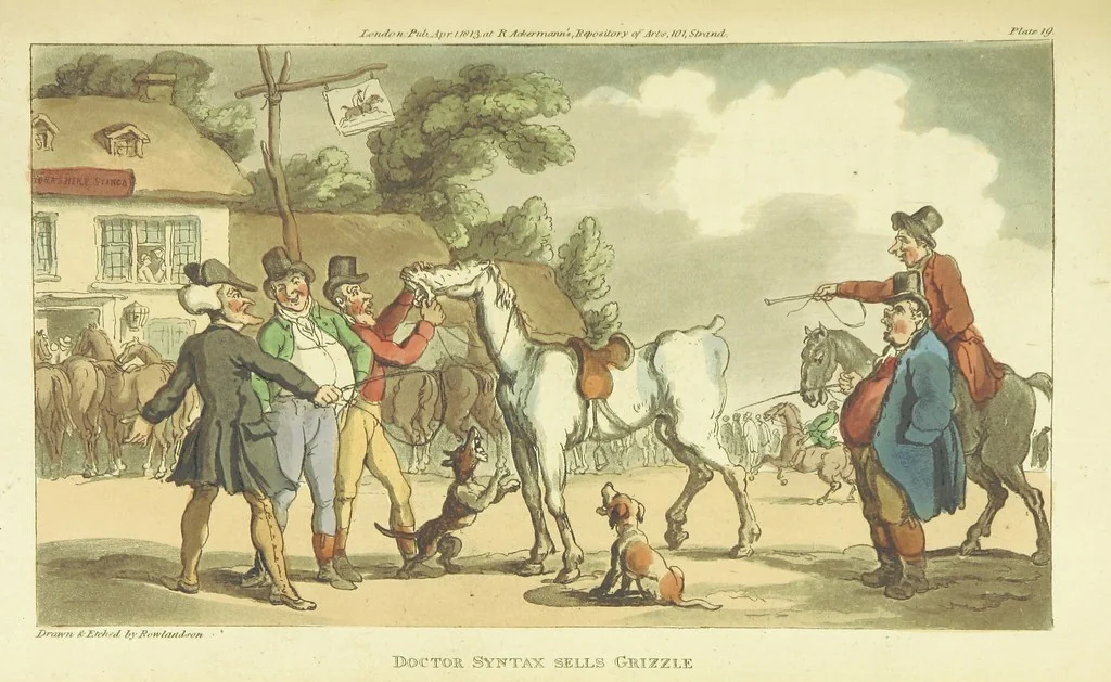 An illustration from The Tour of Doctor Syntax: in search of the picturesque ... Fifth edition, with new plates. [By William Combe, 1813, leaf 189