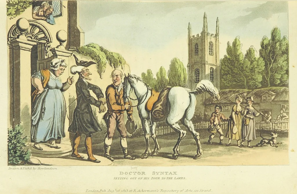 An illustration from The Tour of Doctor Syntax: in search of the picturesque ... Fifth edition, with new plates. [By William Combe, 1813, leaf 23