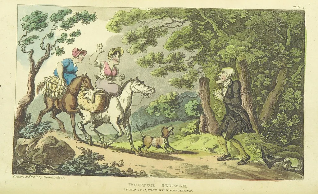 An illustration from The Tour of Doctor Syntax: in search of the picturesque ... Fifth edition, with new plates. [By William Combe, 1813, leaf 34