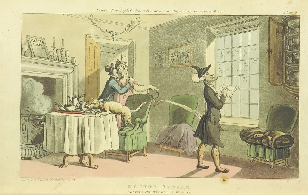 An illustration from The Tour of Doctor Syntax: in search of the picturesque ... Fifth edition, with new plates. [By William Combe, 1813, leaf 55