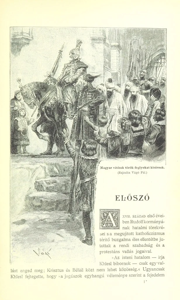 An illustration from A magyar nemzet tortenete. Szerkeszti Szilágyi S. [With maps and illustrations, 1895, leaf 15