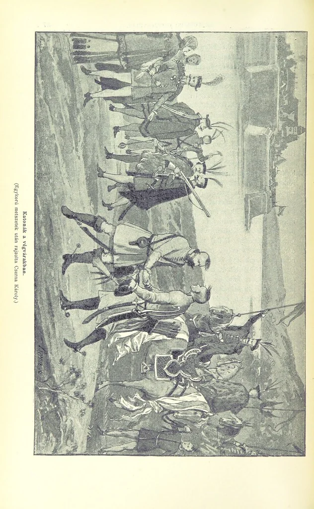 An illustration from A magyar nemzet tortenete. Szerkeszti Szilágyi S. [With maps and illustrations, 1895, leaf 54