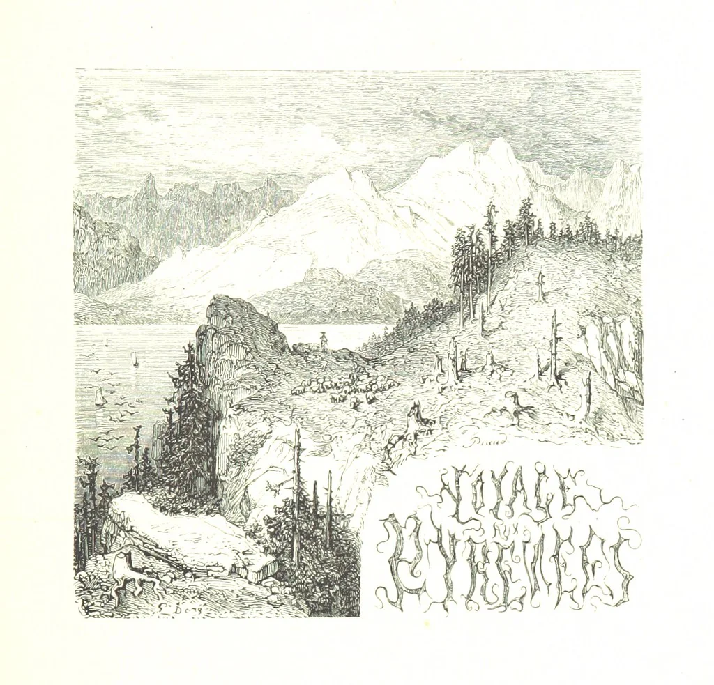 An illustration from Voyage aux Pyrénées ... Troisième édition illustrée par Gustave Doré, 1860, leaf 13