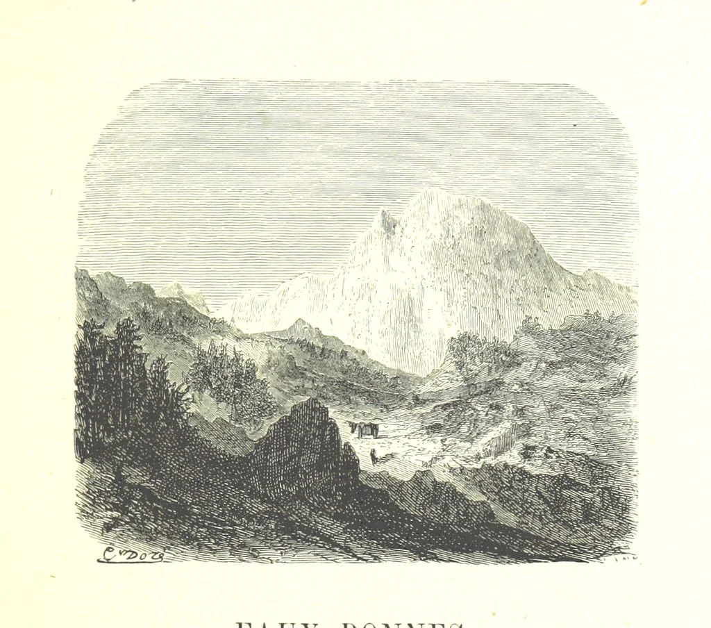 An illustration from Voyage aux Pyrénées ... Troisième édition illustrée par Gustave Doré, 1860, leaf 137