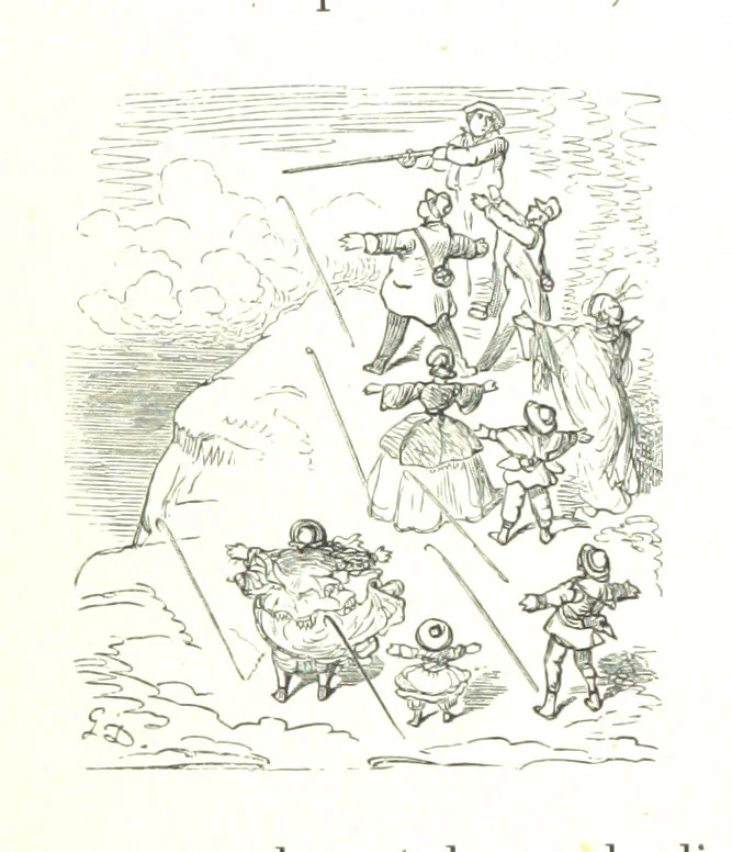 An illustration from Voyage aux Pyrénées ... Troisième édition illustrée par Gustave Doré, 1860, leaf 181