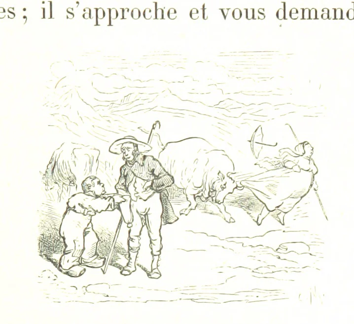 An illustration from Voyage aux Pyrénées ... Troisième édition illustrée par Gustave Doré, 1860, leaf 223