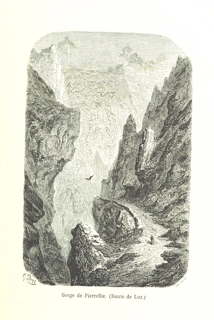 An illustration from Voyage aux Pyrénées ... Troisième édition illustrée par Gustave Doré, 1860, leaf 253