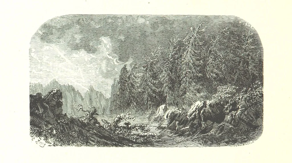 An illustration from Voyage aux Pyrénées ... Troisième édition illustrée par Gustave Doré, 1860, leaf 334