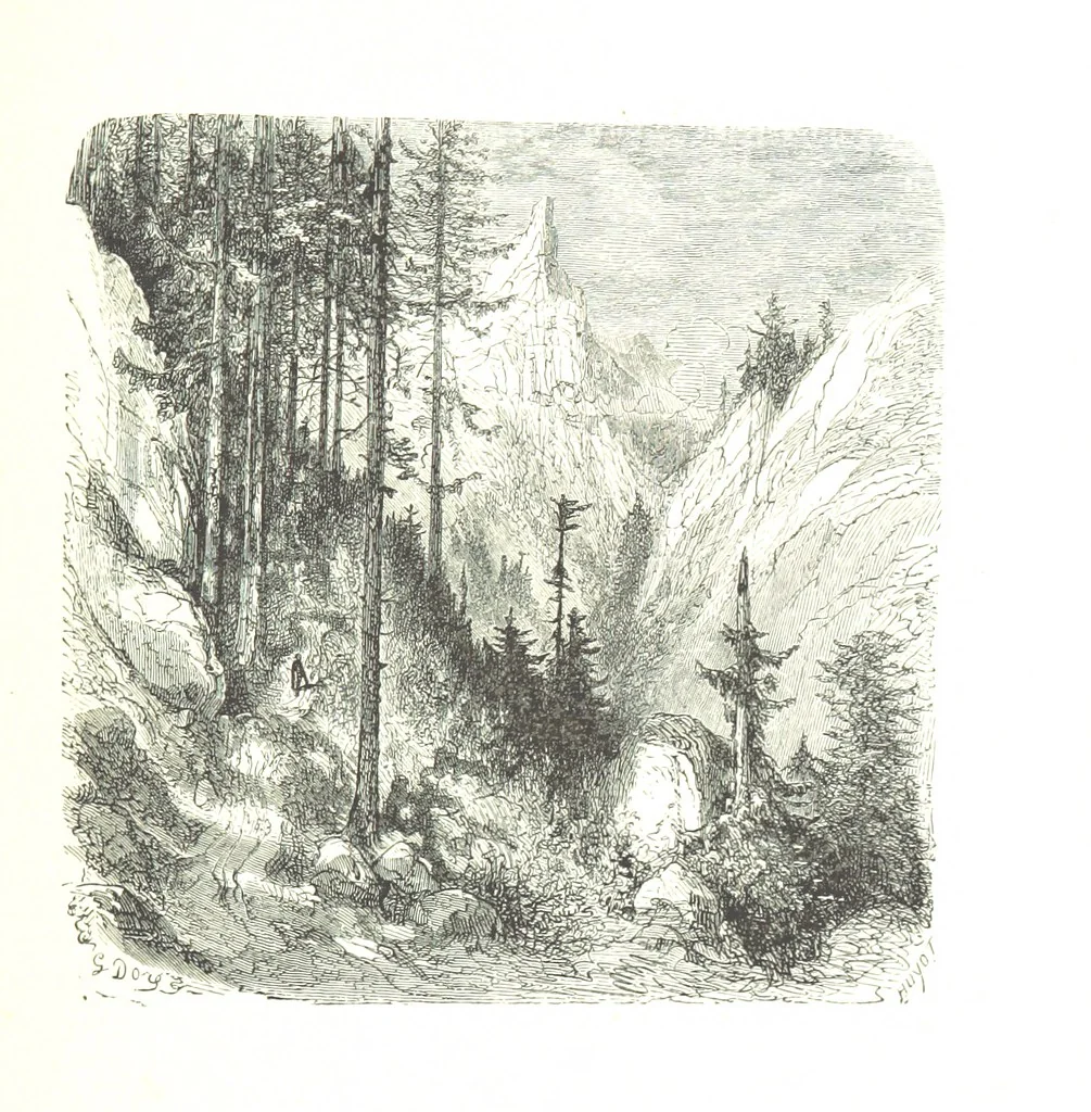 An illustration from Voyage aux Pyrénées ... Troisième édition illustrée par Gustave Doré, 1860, leaf 535